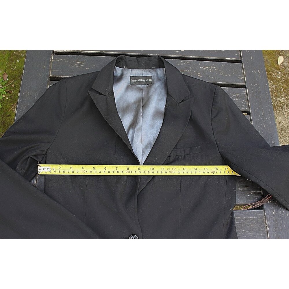 Zadig & Voltaire - Women's Encrusted Skull Blazer in Black + Blue Skull, Large - Picture 6 of 14